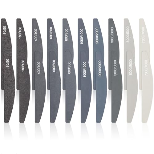 Honoson 20 Pcs Sanding Sticks for Plastic Models Polishing Sticks Assorted Metal and Wood Sanding Tools Accessory for Model Craft Amateur Beginner(Low Grits Rating,Moon Style)