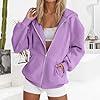 Yinguo Zip Up Hoodie Women, Hoodies For Women Uk Oversized Hoodie Zip Up Sweatshirts Trendy Casual Loose Long Sleeve Crewneck Pullover Comfy Fall Winter Cloth Fashion Ladies Outfit, Purple S #1