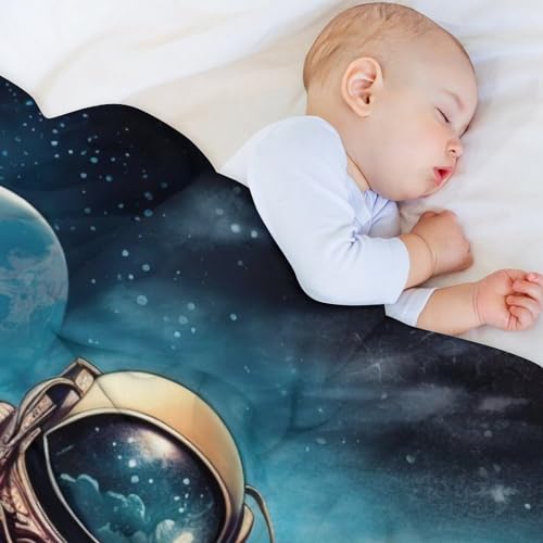 Manta de franela suave de astronauta para sofá térmica y multiestacional 4