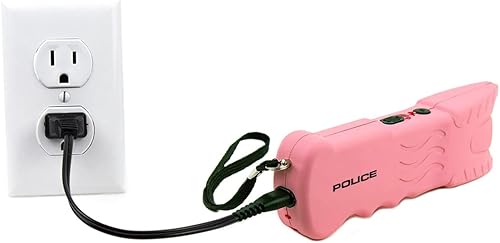 Miniatura 6 de POLICE Stun Gun 916-59 mil millones recargable con pasador de seguridad para desactivar linterna LED color rosa