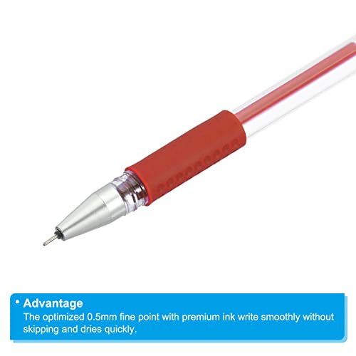 Bolígrafos Gel PATIKIL Rojo 0.5mm Punta Fina 50 Piezas miniatura 4