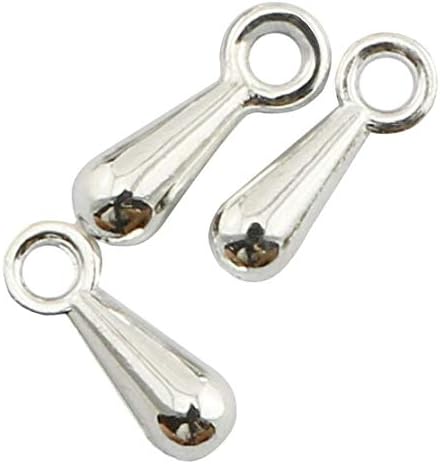 Miniatura 3 de 300 piezas de cadena extensora de plata con forma de lágrima colgante, cuentas finales, pulseras y terminadores para bricolaje joyas hallazgos y