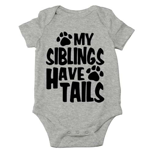 AW Fashions My Siblings Have Tails Baby Bodysuit Funny Cute Newborn Outfit Girl Boy Unisex Romper Clothes