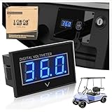 10L0L 36V 48V Golf Cart Battery Meter, Waterproof Voltage Meter with LED Digital Volt Gauge DC15-120V Fits for Yamaha, Club Car, EZGO Golf Cart, Boats