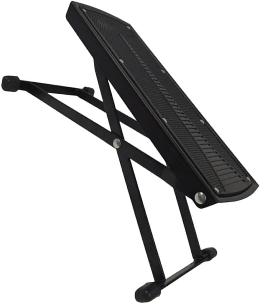 Guitar Foot Stool Adjustable 6 Position Height Steel Black