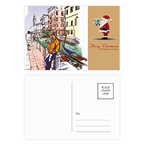 Cartes postales de Père Noël à Venise pour décorer le sapin ou envoyer vos vœux d'Italie