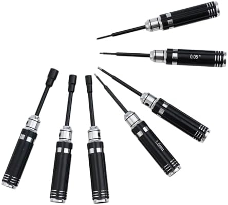 7pcs RC Hex & Nut Driver Screwdriver Set, Steel RC Tool Kit, Compatible with TRX4M, Axial SCX24, FMS FCX24 1/18 1/24 RC Crawler Cars - 4