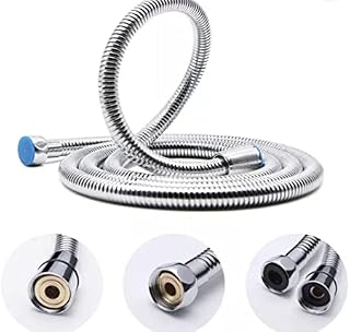 Shower Hose Stainless Steel Universal Replacement Bathroom Flexible Shower Pipe Chrome Anti-Kink with 2 Washers (2 Meter/79Inch), Silver