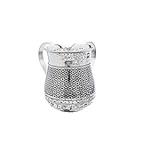 EMANUEL Yair Stainless Steel Washing Cup for Netilat Yadayim Elegant Etched Design (Magen David NYY-3)