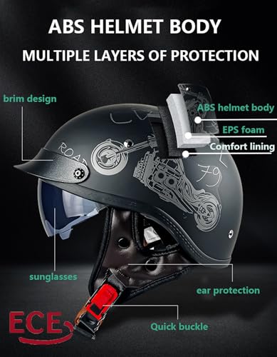 Casque moto jet homme avec visière rétractable antibuée taille 2XL - 4