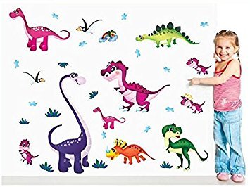 Wall Decal Stickers Dinosaurs T-rex Kids Bedroom Nursery Daycare and Kindergarten Mural Home Decor DIY Self Adhesive Removable