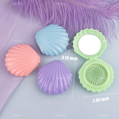 Cepillo de pelo plegables con espejo AUEAR en pack de 4 unidades de diseño portátil 2