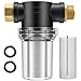 Twinkle Star Sediment Filter Attachment Line Water Hose Filter with 100 Mesh and 40 Mesh Screen, 2 Pcs O-Ring, Garden Hose Filter Pressure Washer Inlet for RV Camping Car Wash Water Hose