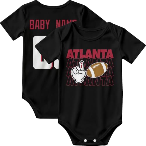 Image of KREDE Baby Clothes Custom Name Bodysuit for Baby Boy Gifts | Short Sleeves Bodysuit with Custom Number Name