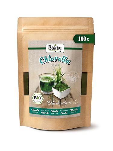 Biojoy Poudre de Chlorella BIO (100 g), Naturelle et sans additifs (Chlorella vulgaris L.)