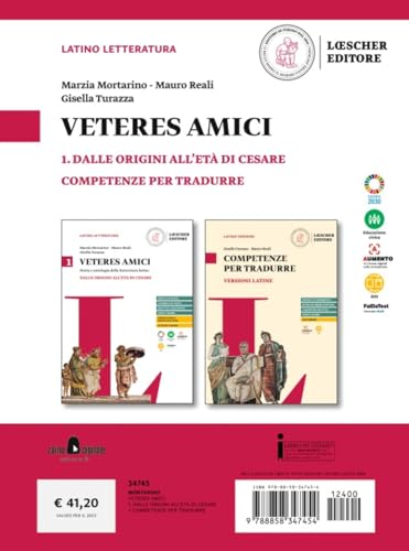 9788858347454 Veteres amici. Storia e antologia della letteratura latina. Con Competenze per tradurre. Per le Scuole superiori. Dalle origini all'età di Cesare (Vol. 1)