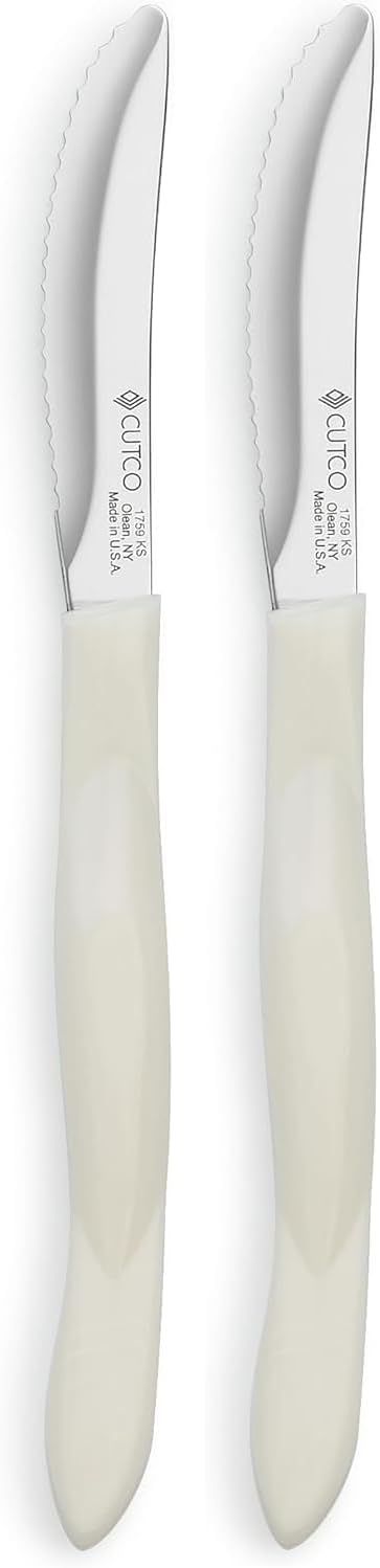Cutco Model #1759 TWIN PACK - (2) Steak/Table Knives with White (Pearl) Handle