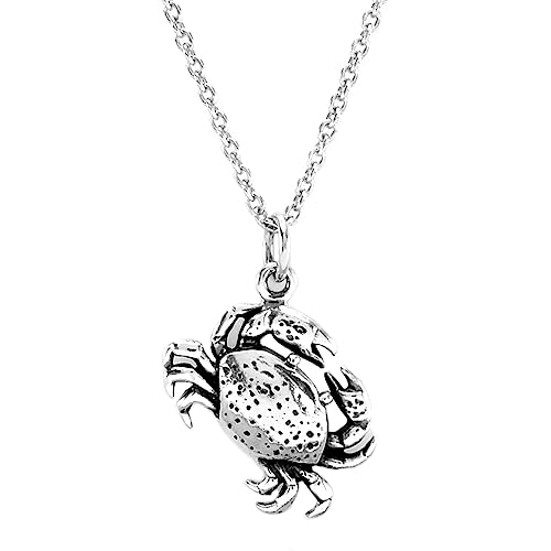 KEVIN N ANNA 925 Sterling Silver Crab Charm Necklace, 18"