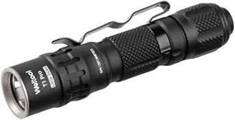 Weltool T1 Pro Mini Flashlight with Pocket Clip,Throwing Distance 313 Meters, 24,500 Candela for EDC,Hiking,Camping,Emergency Lighting Black