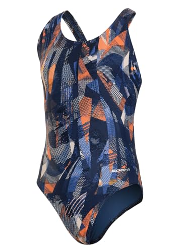 Image of Sporti Wide Strap Girls' Athletic One-Piece Swimsuit - Printed Pattern Competitive Bathing Suit, Racerback Style for Girls