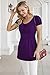 Helloacc Womans A Line Pleated Tunic Short Sleeves Summer Shirts Dress Top,XX-Large,Purple