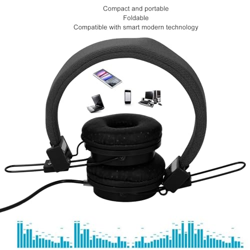 Audífonos con micrófono cable 3.5mm ajustable plegable miniatura 3