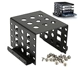 GLOGLOW 2.5 Inch HDD Mounting Rack, 4-Bay Expansion for 2.5 Inch IDE HDD/SSD, Aluminum Alloy, Black