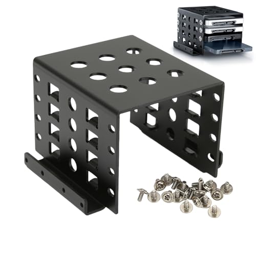 2.5 Inch HDD Mounting Rack, Hard Drive Storage Bracket 2.5 Inch to 3.5 Inch Solid State Drive Built in Expansion for 2.5in IDE HDD SSD(No Hard Disk) (Black)