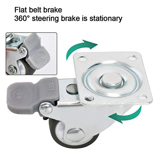 POKIENE Set di 4 Ruote Girevoli Nere 25MM con 18