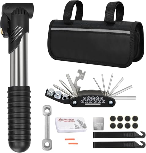 Bike Repair Tool Kit Bicycle Repair Bag with Tire Pump,