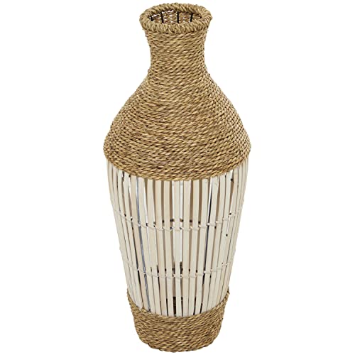 Deco 79 Seagrass Handmade Tall Woven Floor Vase, 10" X 10" X 25", Brown #TOP5