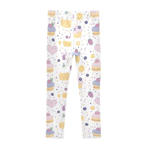 Cherry Cake Cartoon Girls Leggings Athletic Pants Tights Stretch Bottom2