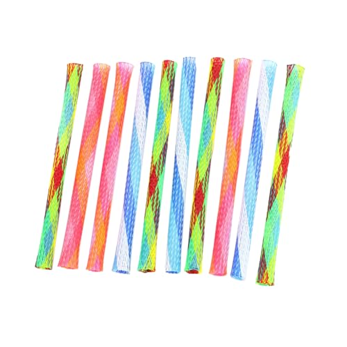 Joyzan Cat Spring Toys Set, Colorful Attract Kitten Interactive Tube Kitty Playful Flexible Bouncy Pet Folding Mesh Fun Action Toys Bulk Plastic Coil Interaction Indoor Swatting Biting Hunting 10Pcs
