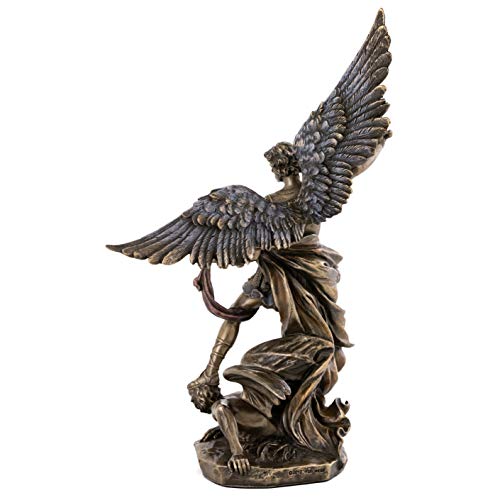 Estatua Arcángel San Miguel 10 Pulgadas Bronce miniatura 3