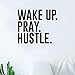 Produktbild Wandaufkleber Wohnkultur Wake Up Pray Hustle Quote Vinyl Wandaufkleber Inspirational Decal Wohnkultur Schlafzimmer DIY Kunstwand @ Light_Grey_58X50_cm @ 58x50 cm_Light Grey