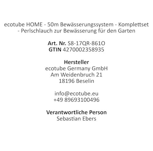 ecotube HOME - 50m Bewässerungssystem - Komplettset - Perlschlauch zur Bewässerung für den Garten – Bild 8