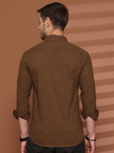 Image of Majestic Man Printed Pure Cotton Slim Fit Casual Shirt