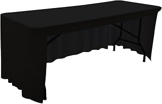 Falda de mesa elástica de elastano para hotel, banquete, boda, fiesta, decoración, color negro, 120 x 58 x 58 cm