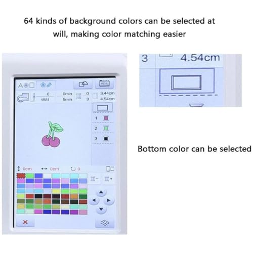 Automatyczna maszyna do szycia, elektryczna maszyna do haftowania z ekranem dotykowym LCD, 10 cm x 23,4 cm i 10 cm x 10 cm obszary haftu do odzieży, czapek, kołder, rękodzieła