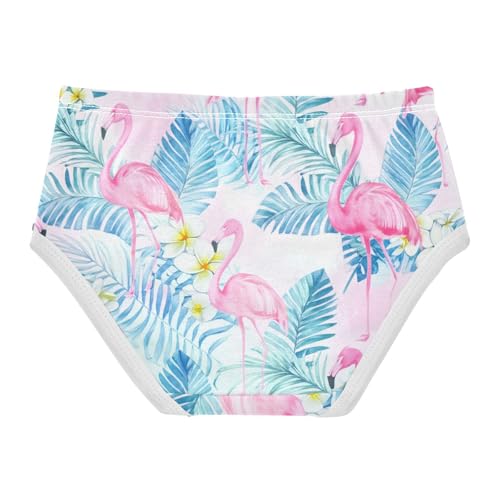 Cotton Toddler Underwear Floral Tropical Pink Flamingos Hawaii Little Girl Panties Colorful Briefs Kids Undies 2t2