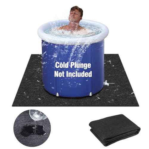 Cold Plunge Protective Floor Mat, 50"X50" Ice Bath Tub Mat Indoor Outdoor, Protector Mat for Cold Plunge Tub Ice Bath Tub, Waterproof Slip-Proof Backing, Cold Plunge Ice Bath Accessories