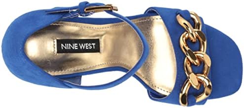 Nine West Women's Jerri Heeled Sandal - Adjustable Ankle Strap With Gold Chain - View #9