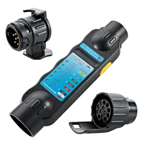 Testeur de remorque à 7 broches, 7/13 pôles, testeur de circuit 12 V, 12 V, prise de remorque, testeur de prise de remorque pour voiture, prise de remorque,...