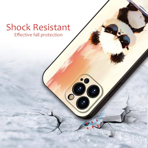 Cute Panda with Sunglasses for iPhone 16 pro max Case- Cartoon Soft Shockproof Cover for Girls & Women & boy & Men (B1- Cool Panda with Sunglasses)