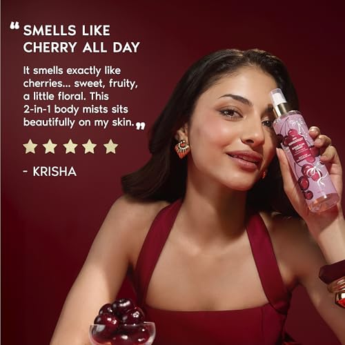 Image of Nykaa Wanderlust Sugar Plum Cherry Body & Hair Fine Fragrance I Perfume Mist for Women - 200 ml I Cherry & Raspberry | Long-Lasting, Travel‐Friendly, Vegan,Paraben‐Free, IFRA Certified