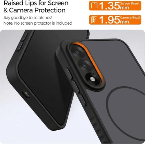Image of VONZEE Matte Magnetic Case Compatible for OnePlus Nord 5 5G Wireless Charging Shockproof Anti-Scratch TPU PC Slim Fit Full Protection Phone Cover for OnePlus Nord 5 5G-Black