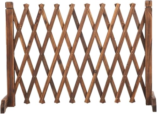 Expandable Wooden Garden Fence Screen - 70x200cm Retractable Freestanding Divider for Patio Yard Balcony & Room Partition Portable Trellis Panel in Brown
