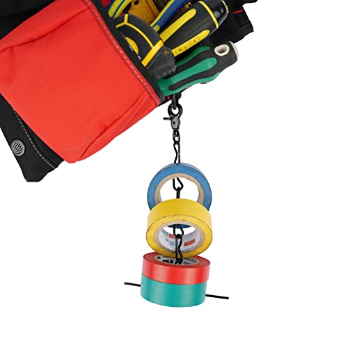 Image of MELOTOUGH Tape Thong for Tool Belt Waist Electricians Tape Holder Chain with Keyring and trigger snap hook Black Plating 1 pack
