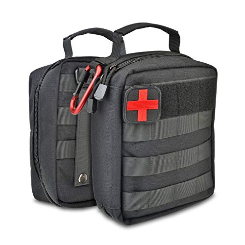 MED BUDDY Tactical Admin EMT Organizer - Emergency Pouch Lit: High Durability 1000D EDC, Waterproof Notebook, MOLLE, Locking Carabiner, Mesh Organizer - Survival Case