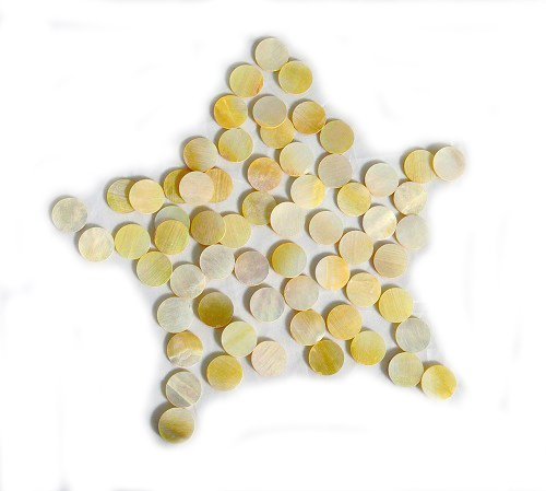 5mm 100個セット シェル イエロー Yellow abalone アワビ インレイドット (5mm-100pcs)